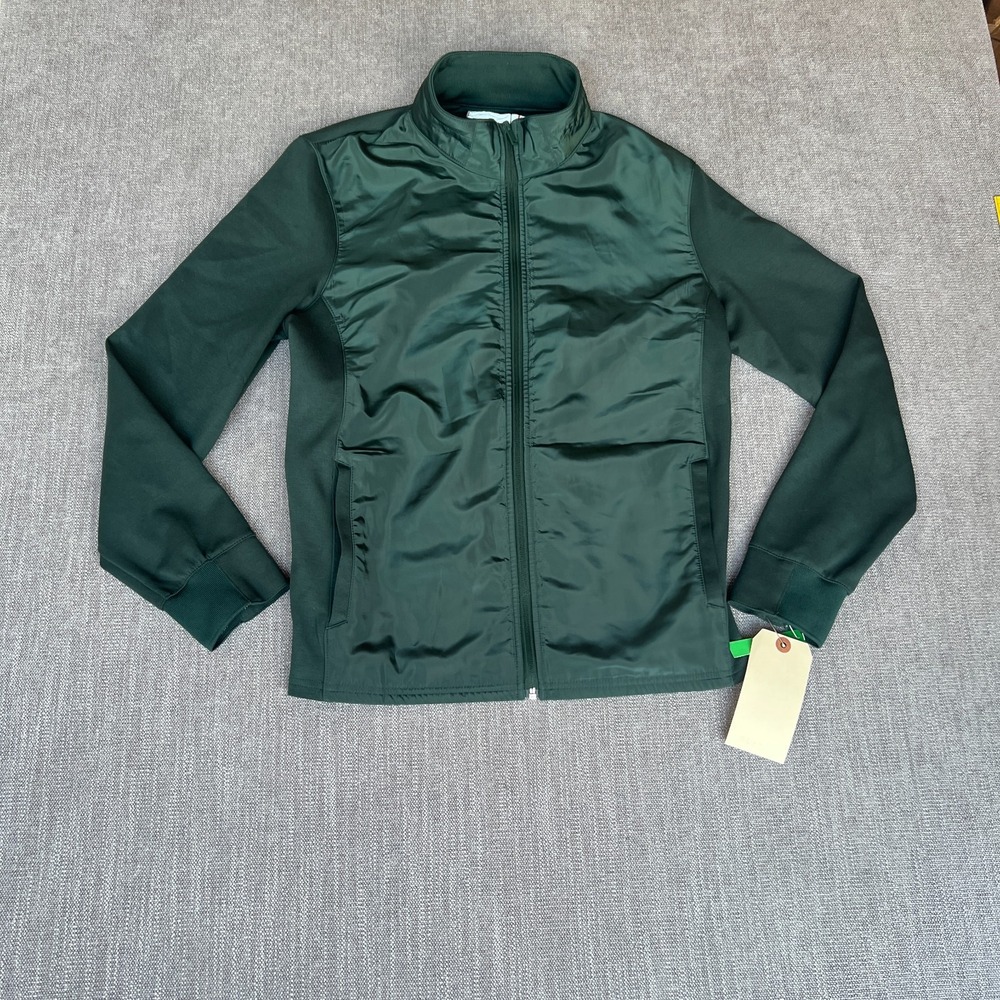 Kenneth Cole Techni Cole Jacket Mens Large L Dark Green Mixed Media Hybrid NWT